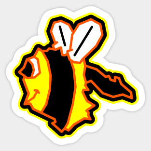 Cute Hornby Island Bee - Black and Yellow Horn-Bee - Hornby Island Sticker